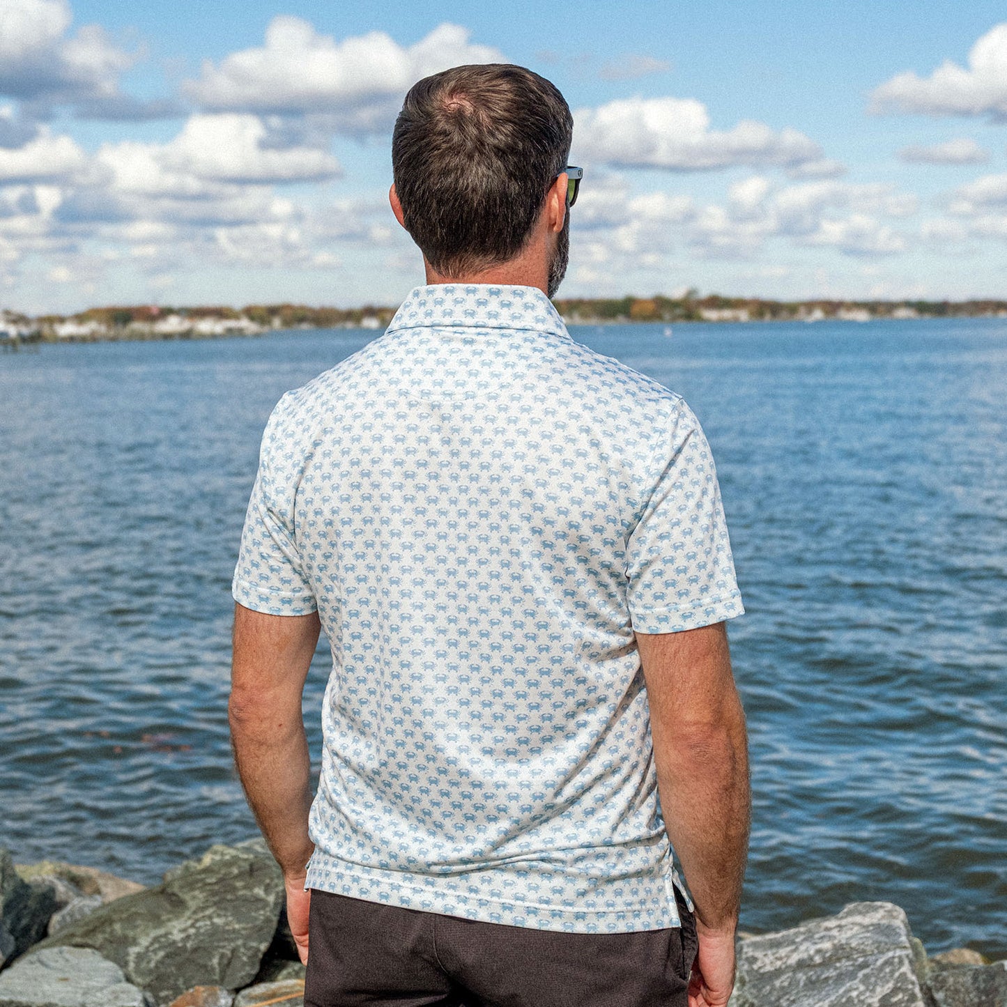 Maryland Catch Men's Performance Polo Shirt - Bay Blue