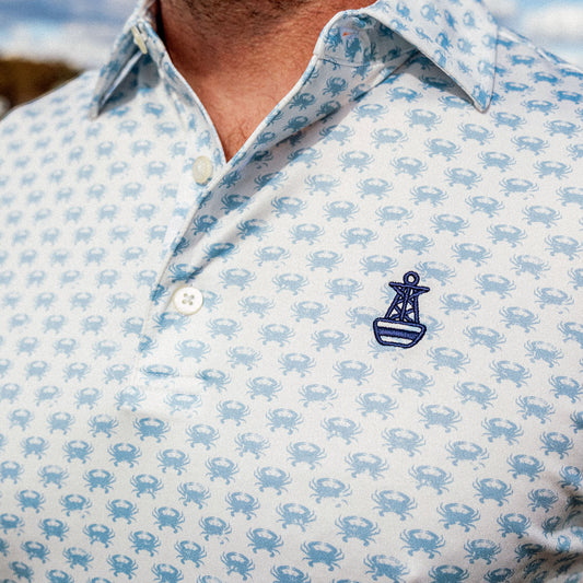 Maryland Catch Men's Performance Polo Shirt - Bay Blue