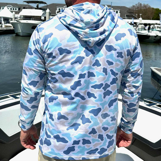 Coastal Camo Performance Hoodie - Marsh