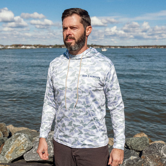 Coastal Camo Men's Performance Hoodie - Wetlands