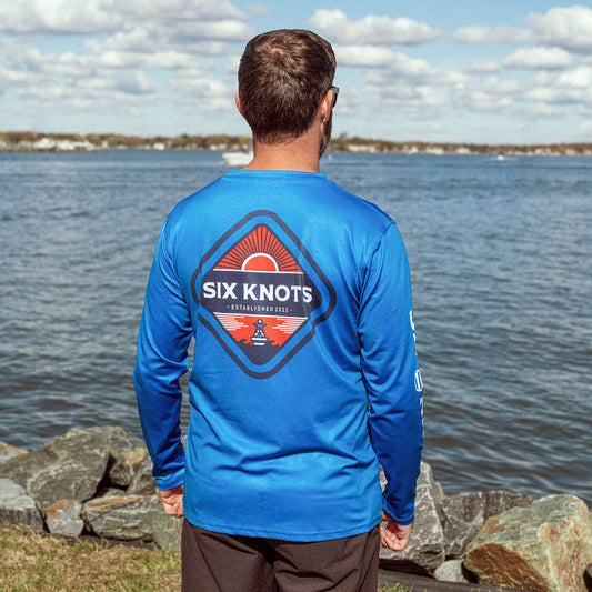 Red Sky At Night Men's Performance Crew - Royal Blue