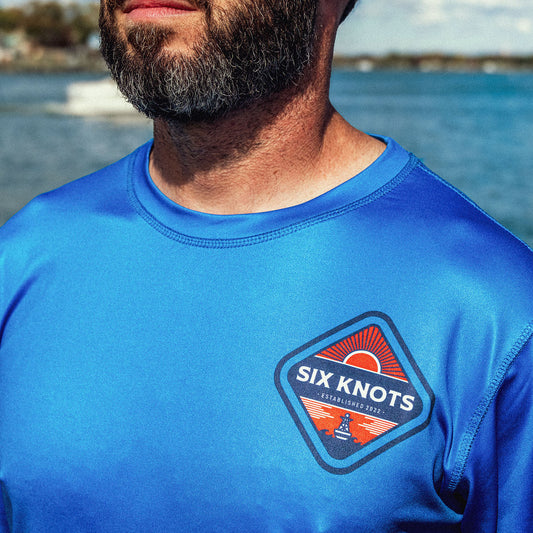 Red Sky At Night Men's Performance Crew - Royal Blue