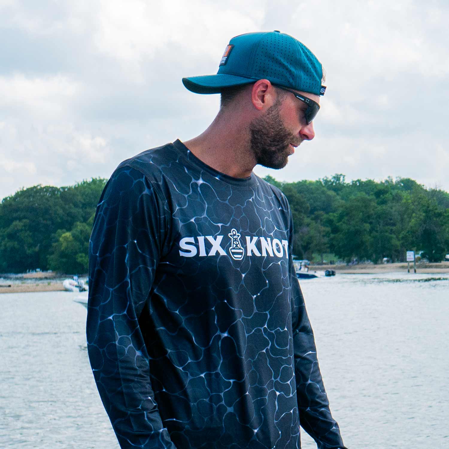Deep Water Performance Shirt | Six Knots - Boating & Fishing Apparel XXL / Black